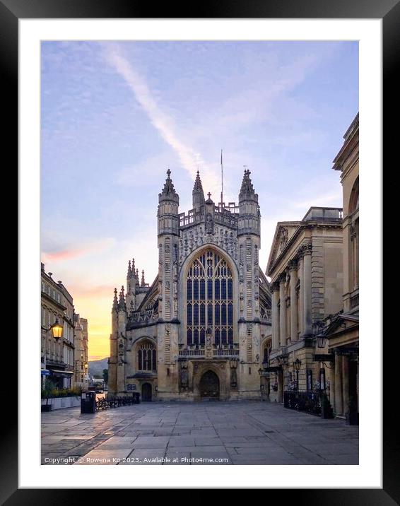 Morning view of Bath Abbey Framed Mounted Print by Rowena Ko