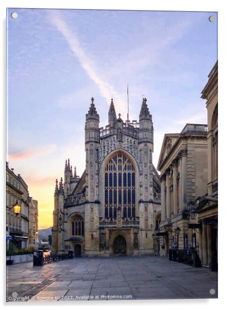 Morning view of Bath Abbey Acrylic by Rowena Ko