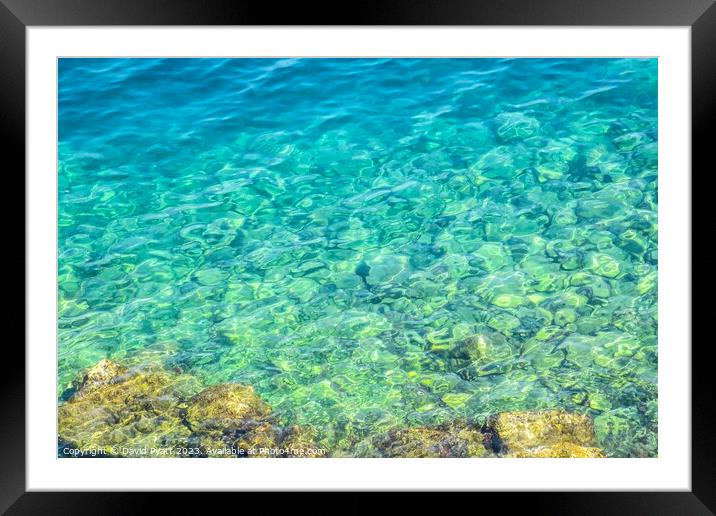 Clear Blue Sea Abstract Framed Mounted Print by David Pyatt