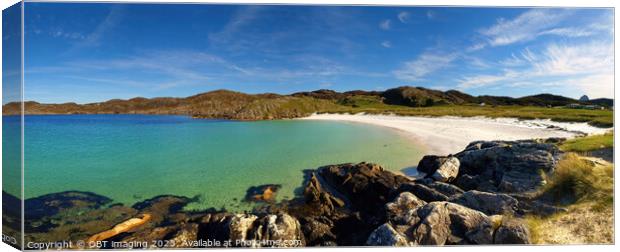 Achmelvich Beach Assynt Highland Scotland Panorama Canvas Print by OBT imaging