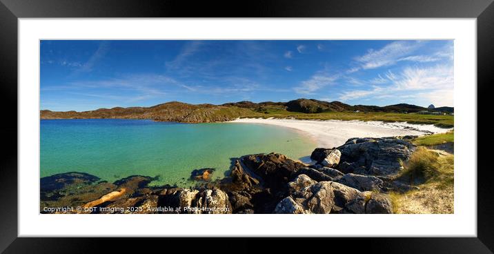 Achmelvich Beach Assynt Highland Scotland Panorama Framed Mounted Print by OBT imaging
