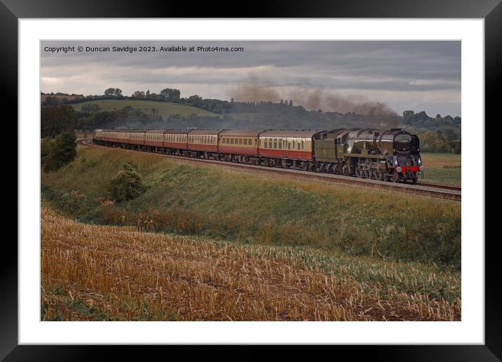 Braunton Steam train on the bank Framed Mounted Print by Duncan Savidge