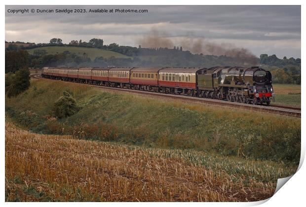 Braunton Steam train on the bank Print by Duncan Savidge