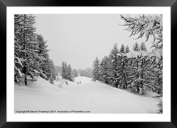 Snowy day in Italy Framed Mounted Print by Steven Plowman