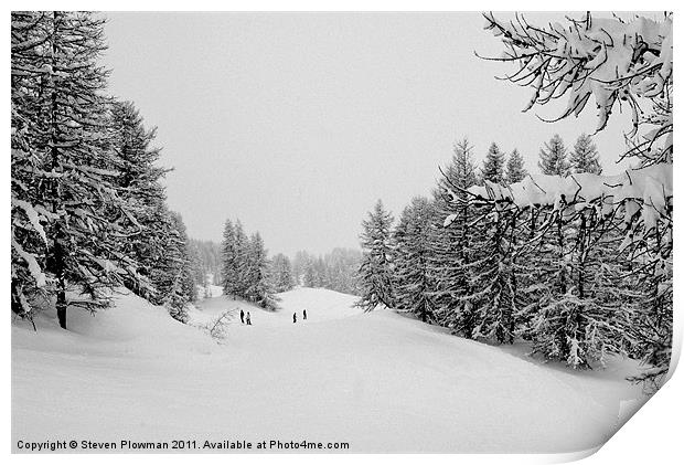 Snowy day in Italy Print by Steven Plowman