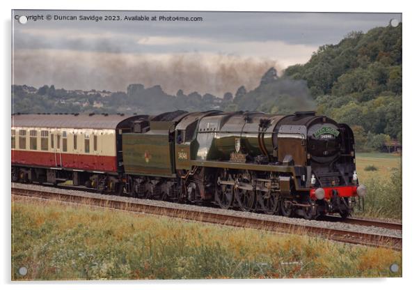 Steam train Braunton  Acrylic by Duncan Savidge