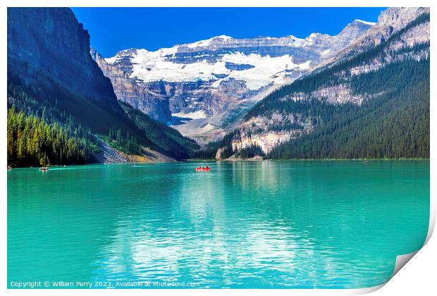 Lake Louise Mountains Banff National Park Alberta Canada Print by William Perry
