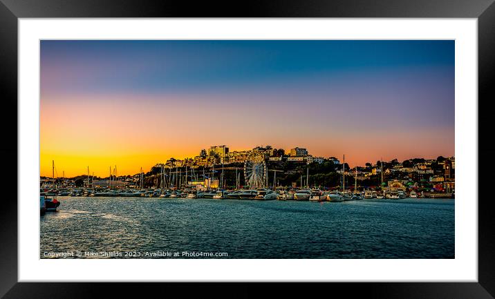 Torquay Harbour Sunset Framed Mounted Print by Mike Shields