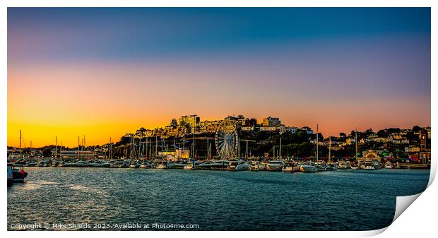 Torquay Harbour Sunset Print by Mike Shields