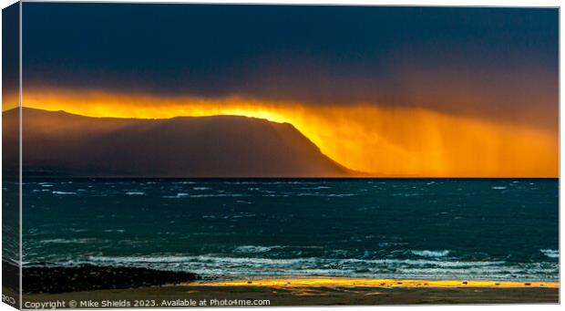 Sunset Rainstorm Canvas Print by Mike Shields