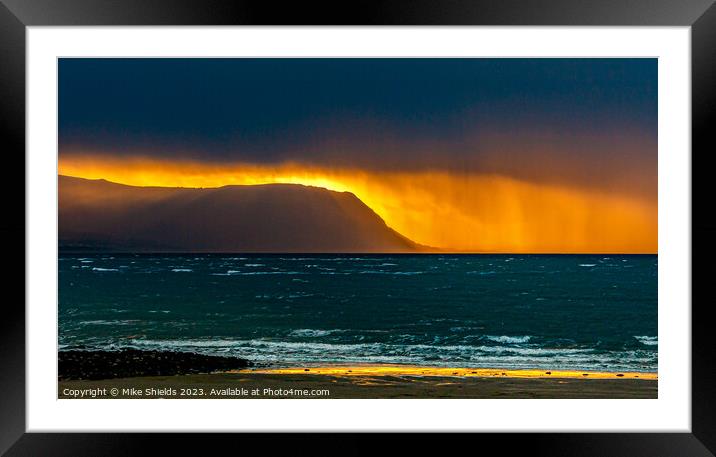 Sunset Rainstorm Framed Mounted Print by Mike Shields