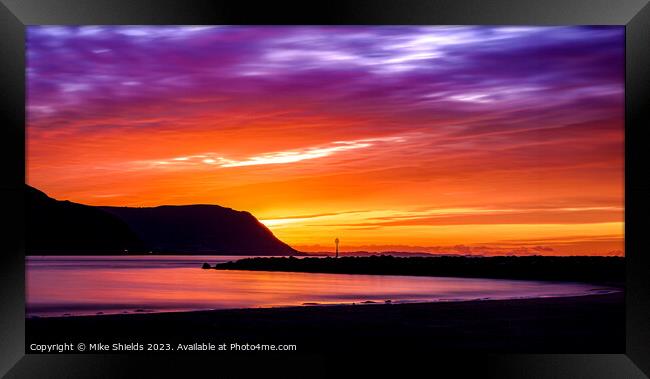 Long Exposure Sunset. Framed Print by Mike Shields