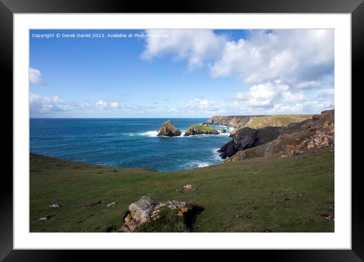 South West Coast Path Around Kynance Cove Framed Mounted Print by Derek Daniel