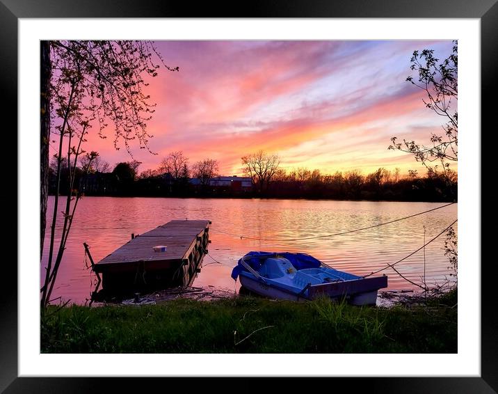 Sunset on the dock Framed Mounted Print by Emma Pyrah