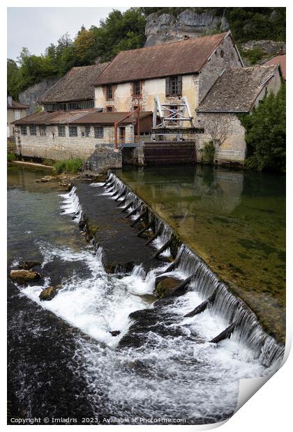 Weir on the River Loue,  Lods, France Print by Imladris 