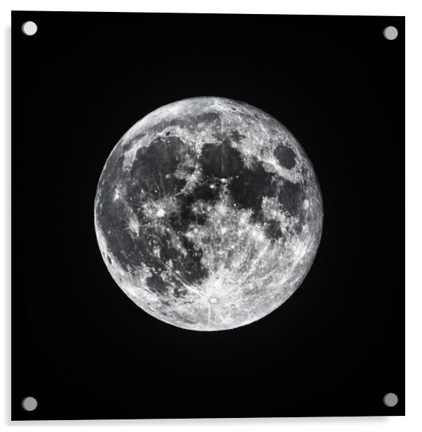 Full Moon - Northern Hemisphere Acrylic by David Jeffery