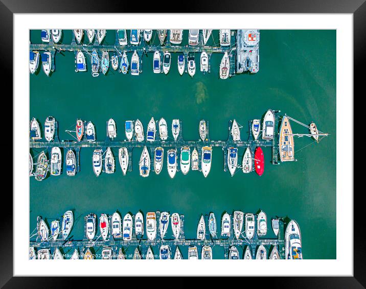 Boat Filled Marina. Framed Mounted Print by Mike Shields