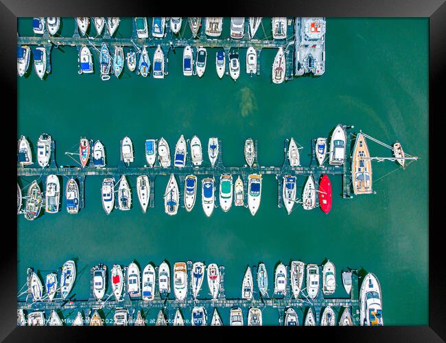 Boat Filled Marina. Framed Print by Mike Shields
