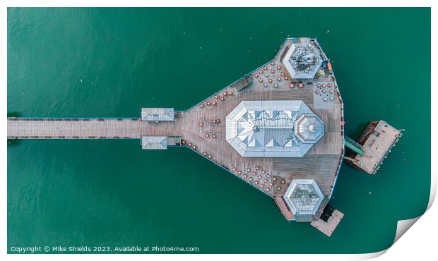 Top Down Pier Print by Mike Shields