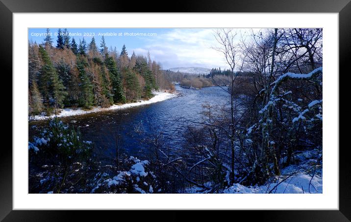 River Spey and River Aa'n in winter Framed Mounted Print by Phil Banks