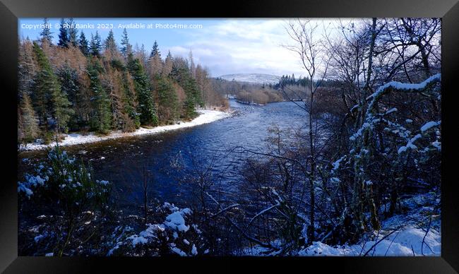 River Spey and River Aa'n in winter Framed Print by Phil Banks