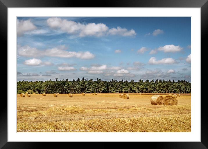 Hay Bales in Norfolk   Framed Mounted Print by Jim Key