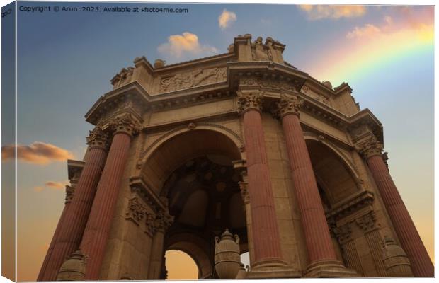 Palace of Fine Arts in San Francisco California Canvas Print by Arun 