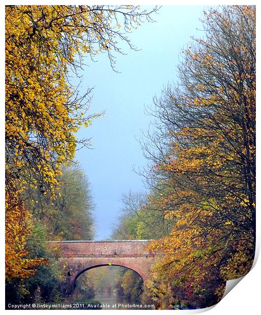 Autumn on the Oxford canal Print by Linsey Williams