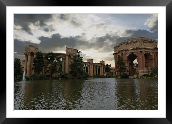Palace of Fine Arts in San Francisco California Framed Mounted Print by Arun 