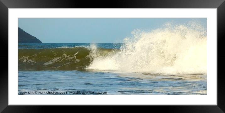  Sea waves crashing Framed Mounted Print by Mark Chesters