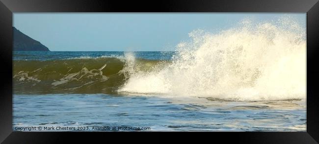  Sea waves crashing Framed Print by Mark Chesters