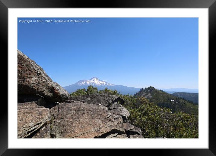 Mount Shastha wilderness around Lake Siskiou and Castle Lake Framed Mounted Print by Arun 