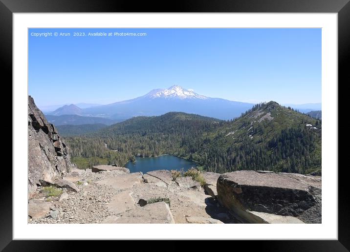 Mount Shastha wilderness around Lake Siskiou and Castle Lake Framed Mounted Print by Arun 