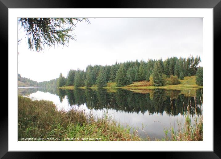 Reflections on Loch Drunkie Framed Mounted Print by kelly Draper