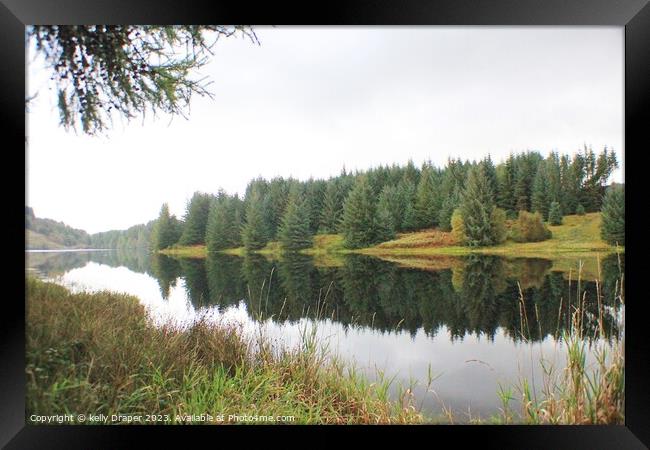 Reflections on Loch Drunkie Framed Print by kelly Draper