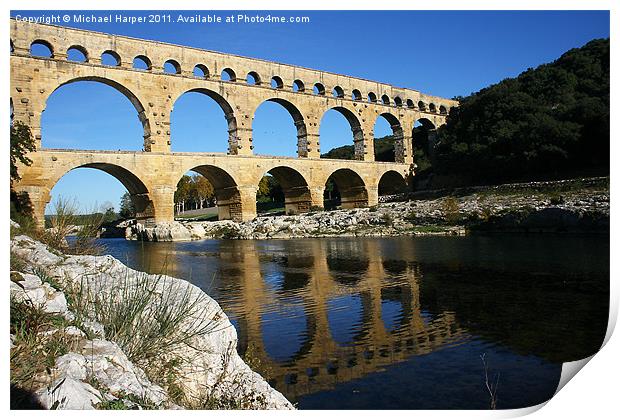 Pont Du Gard Print by Michael Harper