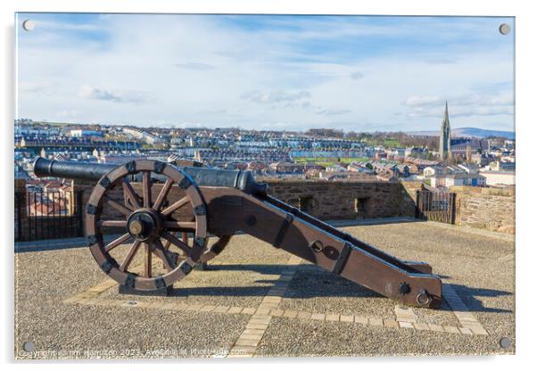 Derry/Londonderry city walls and cannon Acrylic by jim Hamilton