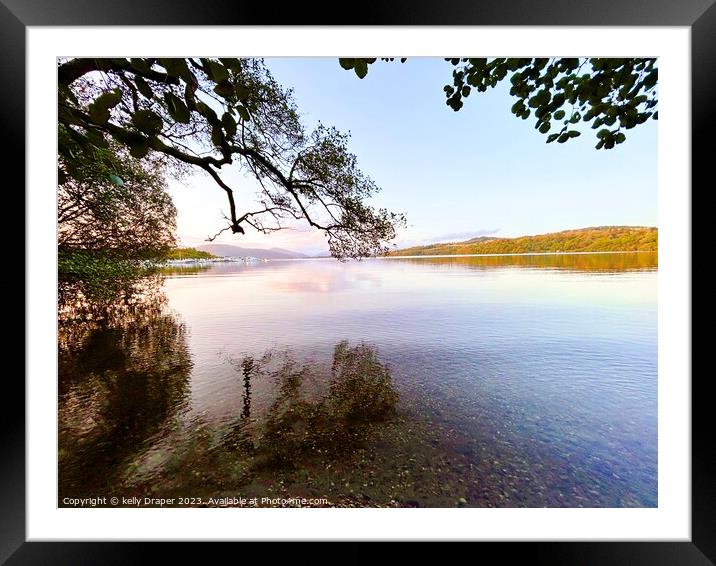 Loch Lomond View From Under The Tree Framed Mounted Print by kelly Draper