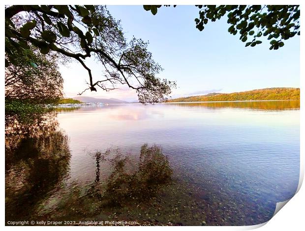 Loch Lomond View From Under The Tree Print by kelly Draper