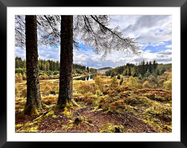 Loch Drunkie Through The Trees Framed Mounted Print by kelly Draper