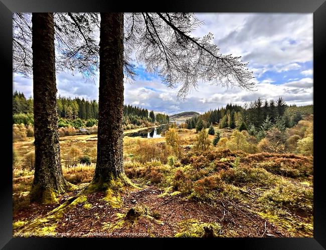 Loch Drunkie Through The Trees Framed Print by kelly Draper