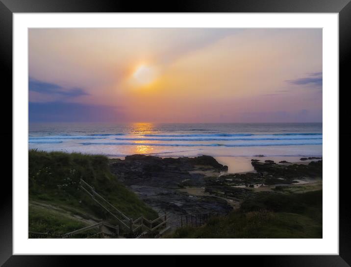 Gwithian Sunset  Framed Mounted Print by Beryl Curran