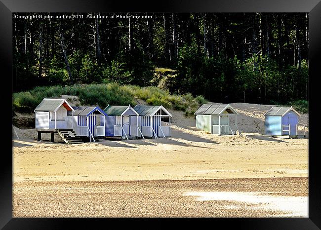 Holiday Fun - Beach Huts at Wells next the Sea, No Framed Print by john hartley