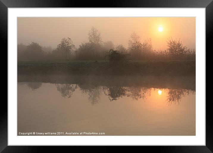 Misty morning Framed Mounted Print by Linsey Williams