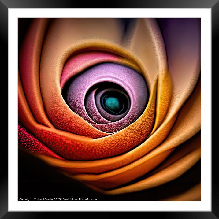 The eye of the rose - GIA-2309-1051-ILU Framed Mounted Print by Jordi Carrio