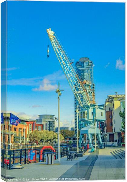 Portsmouth Harbour crane  Canvas Print by Ian Stone