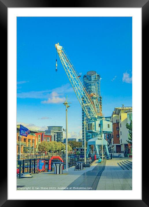Portsmouth Harbour crane  Framed Mounted Print by Ian Stone