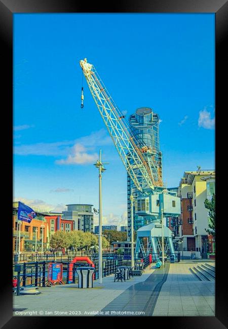 Portsmouth Harbour crane  Framed Print by Ian Stone