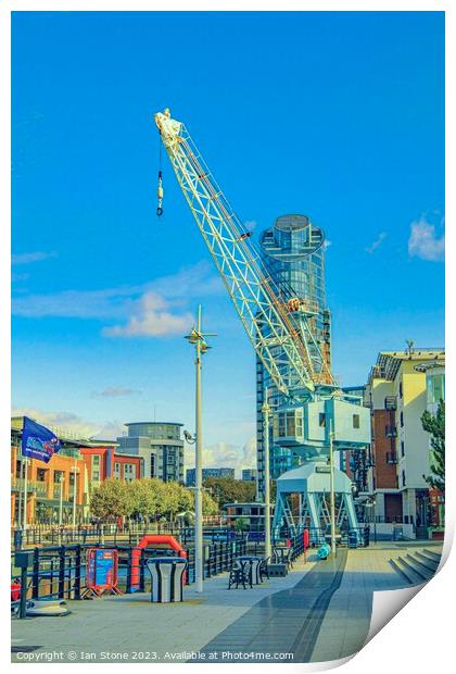 Portsmouth Harbour crane  Print by Ian Stone