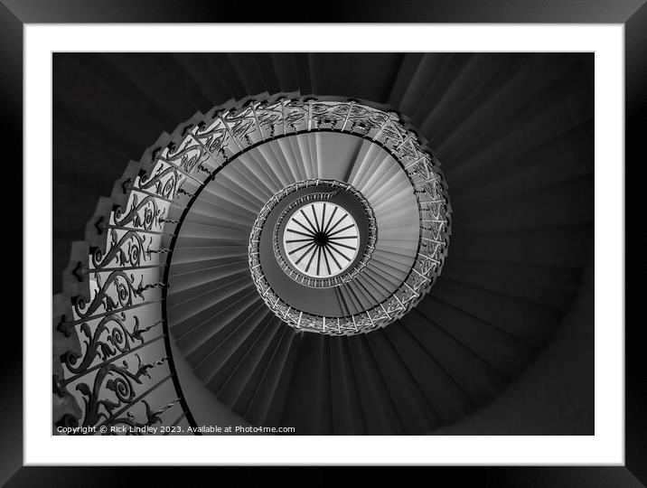 Spiral Staircase Framed Mounted Print by Rick Lindley